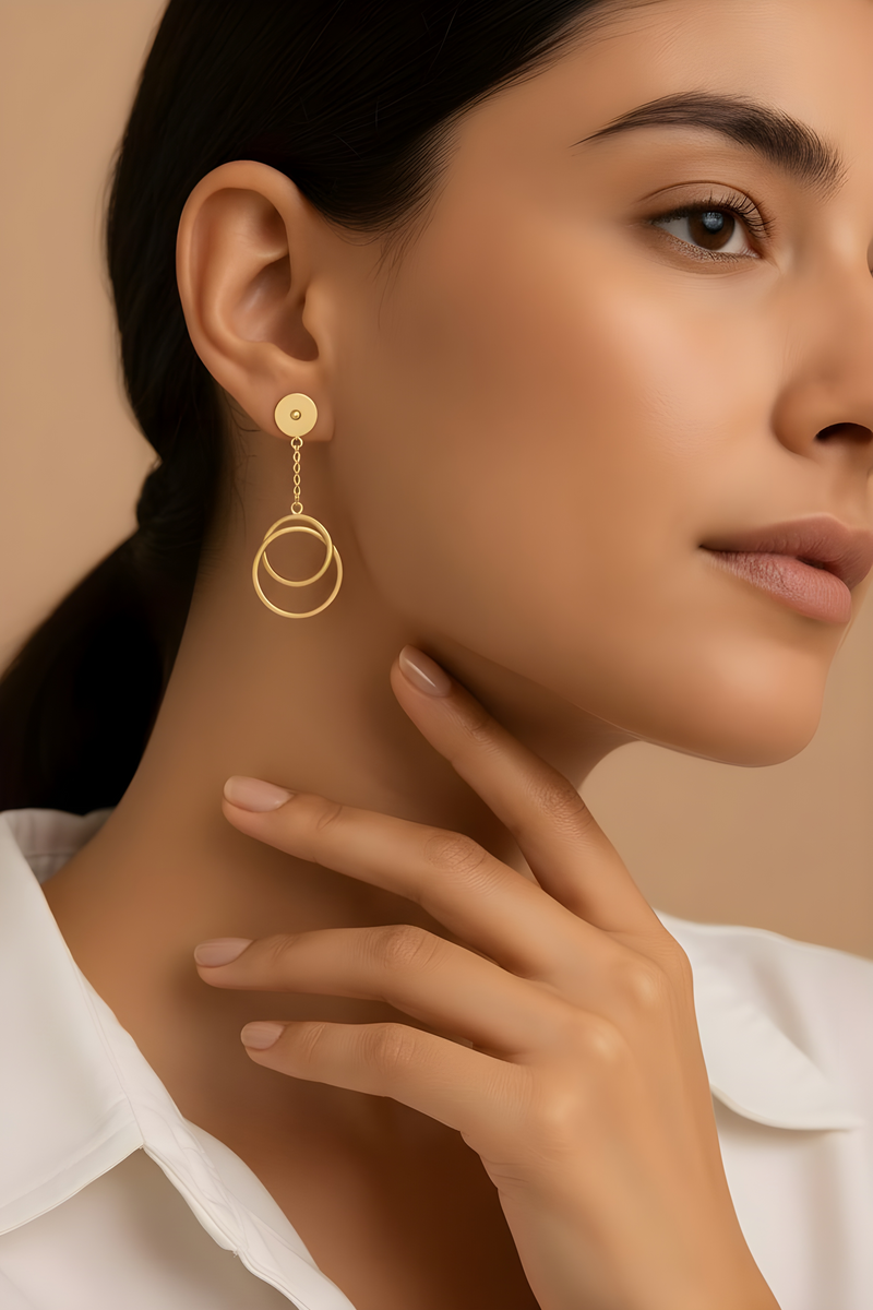 Niyati long gold plated Earrings-party wear
