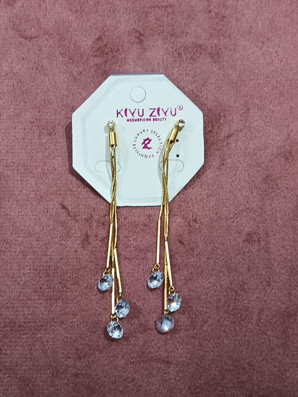 Trendy Oversized Daimod Earrings – Gold Plated Fashion Jewelry