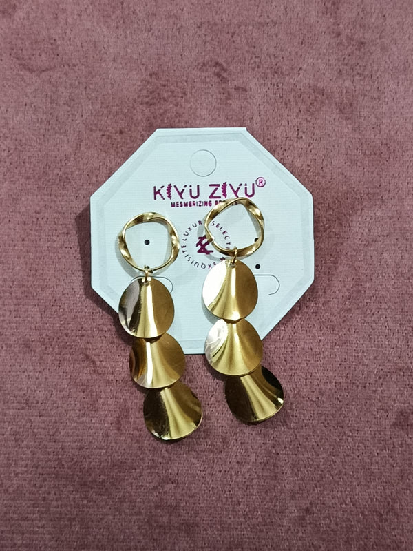 Afsana Gold Plated Dangler Earrings – Modern Circle Design