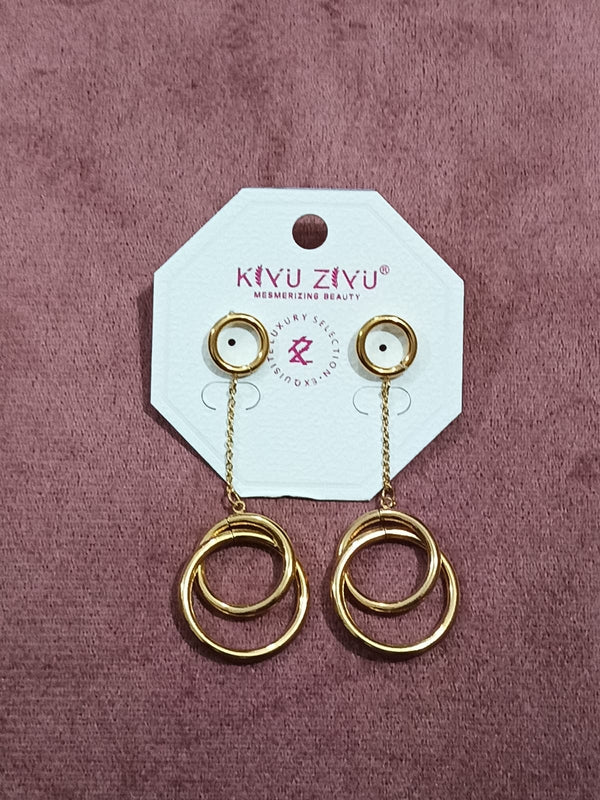 Niyati long gold plated Earrings-party wear