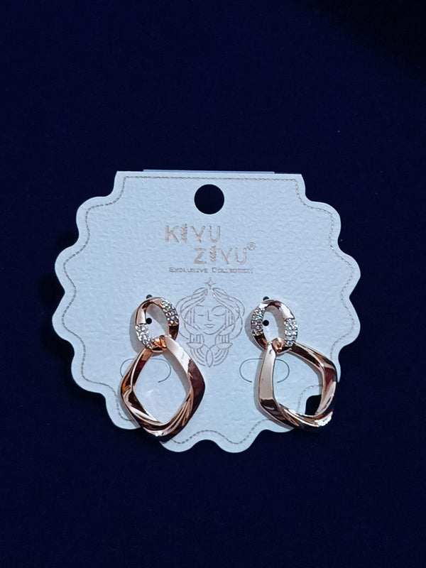 Suzen Rose gold  Hoops Earrings with Charms