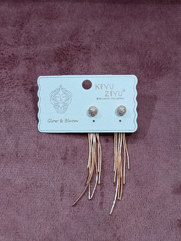 Crystal & Alloy Drop Earrings