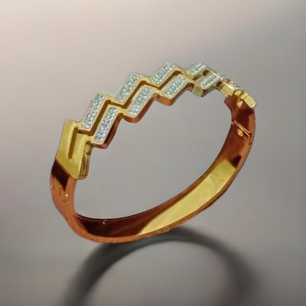Celestraa Dazzle Stone-Embedded Gold Kada Bracelet