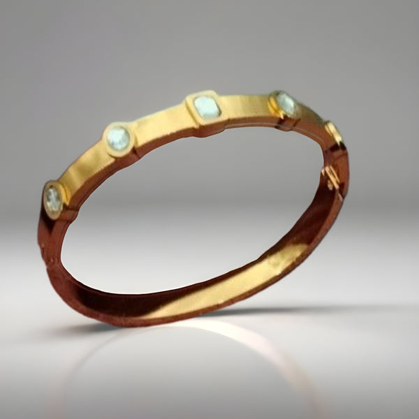 Celestraa Minimalist Gemstone-Studded Gold Bracelet for Everyday Elegance