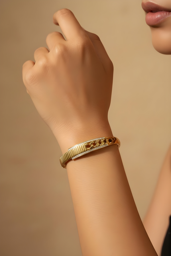 Celestraa Elegant Gold-Plated Charm Bracelet for Women