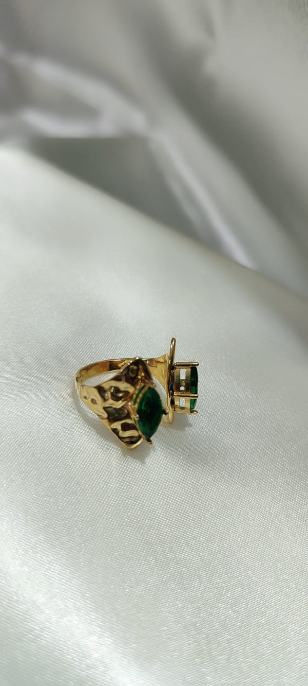 Green Kundan Ring