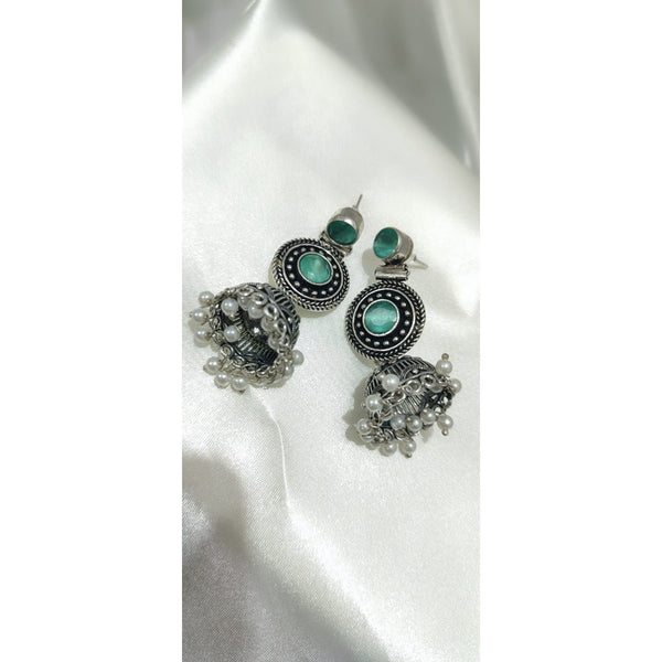 Dandiya Queen Festival Earrings for Women teal jhumka