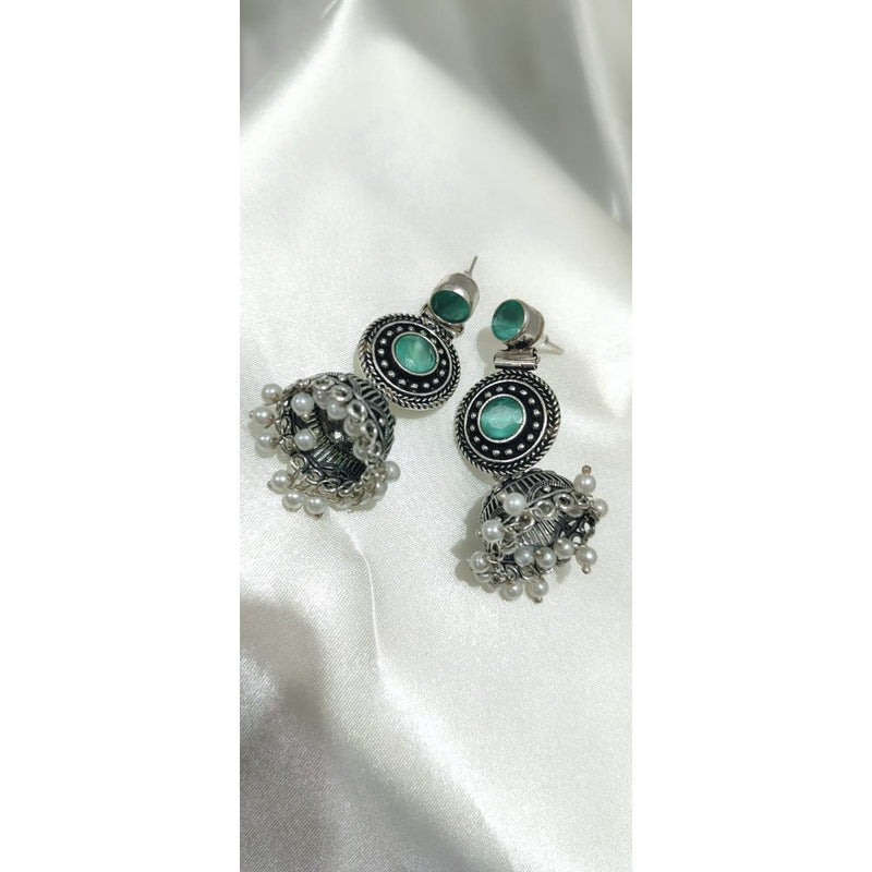 Dandiya Queen Festival Earrings for Women teal jhumka