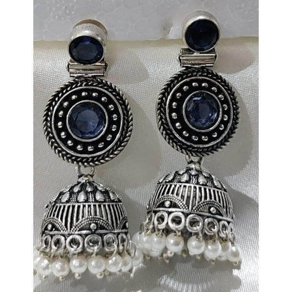 Dandiya Queen Festival Earrings for Women Royal blue jhumka