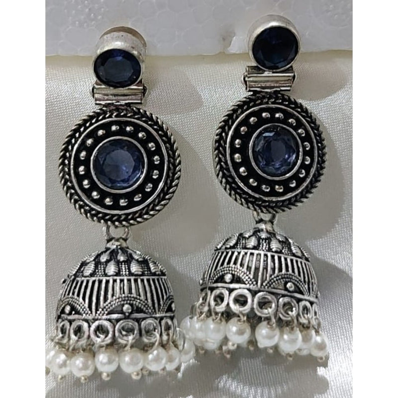 Dandiya Queen Festival Earrings for Women Royal blue jhumka
