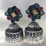 Navratri Special Oxidised  Multi colour  Jhumka Earrings for Women & Girls | Garba & Dandiya Jewellery