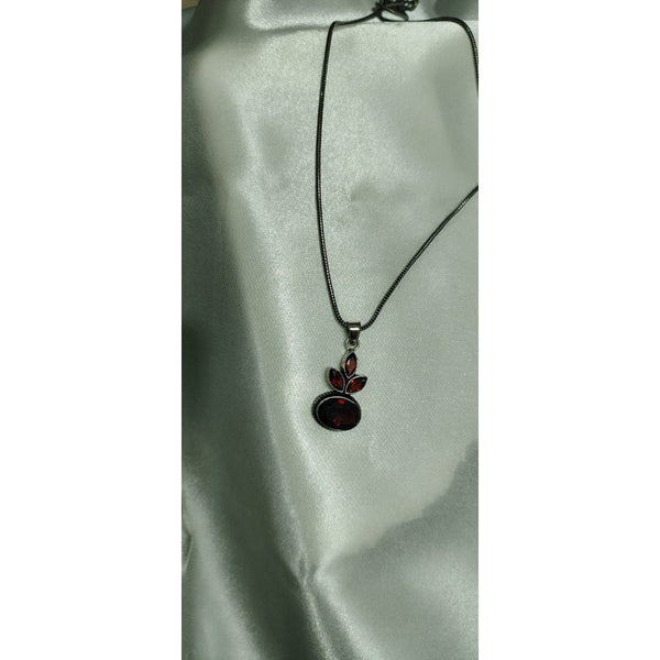 Meera Mohini  Red pendant set with earing for women