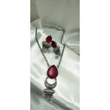 Vintage Oxidised Red  Pendant Set for Ethnic Functions