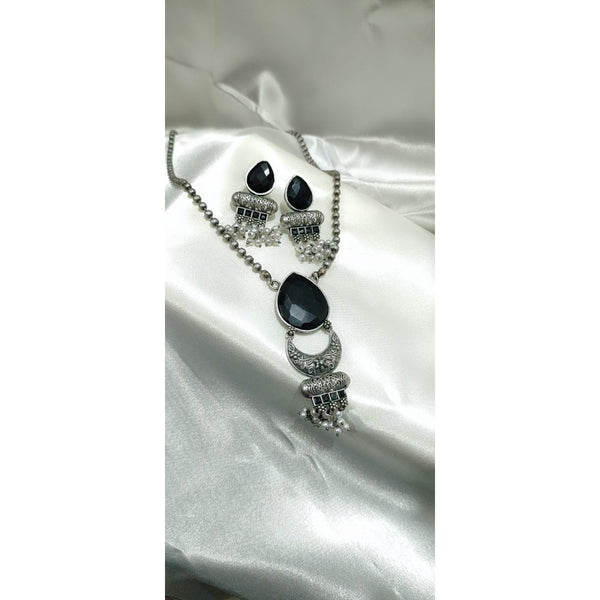 Vintage Oxidised Black  Pendant Set for Ethnic Functions
