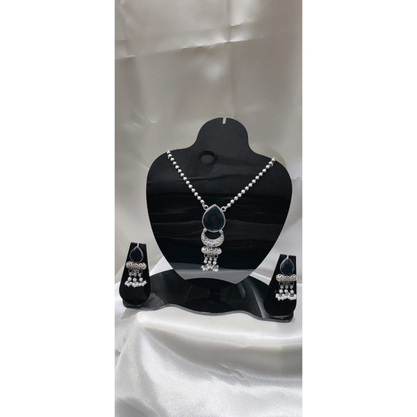 Oxidised Silver Pendant Set with Matching Earrings