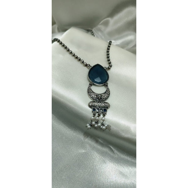 Oxidised Silver Pendant Set with Matching Earrings