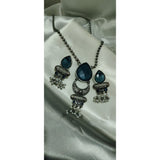Oxidised Silver Pendant Set with Matching Earrings