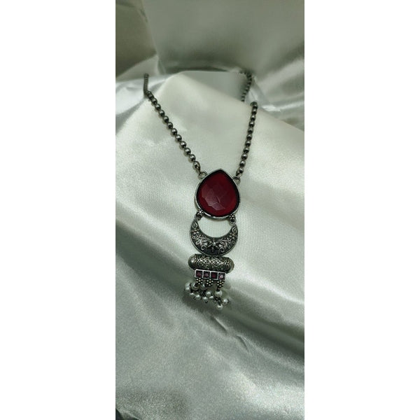 Vintage Oxidised Red  Pendant Set for Ethnic Functions