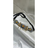 Stylish Choker Desert Yellow blue  Pendant Set for Evening Party