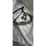 Stylish Choker Desert Yellow blue  Pendant Set for Evening Party