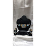 Stylish Choker Style Ocean blue  Pendant Set for Evening Party