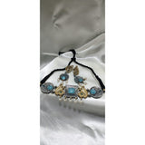 Stylish Choker Style Ocean blue  Pendant Set for Evening Party