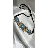 Stylish Choker Style Ocean blue  Pendant Set for Evening Party